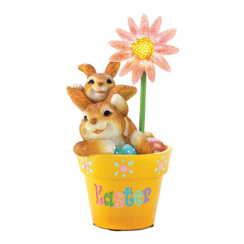 Flowerpot Frolic Easter Figurine - crazydecor