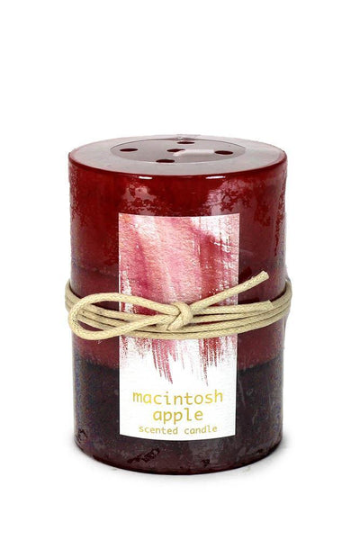 Macintosh Apple Pillar Candle 3X4 - crazydecor