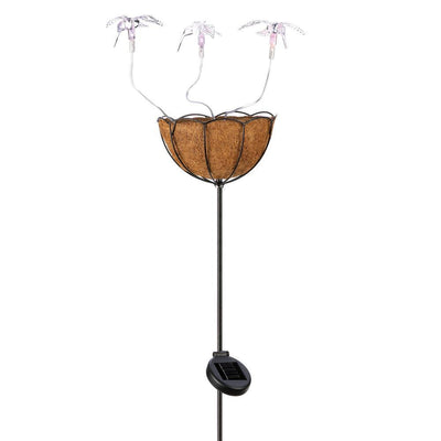 Solar Hummingbird Basket Stake - crazydecor