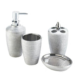 Silver Shimmer Bath Accessory Set - crazydecor