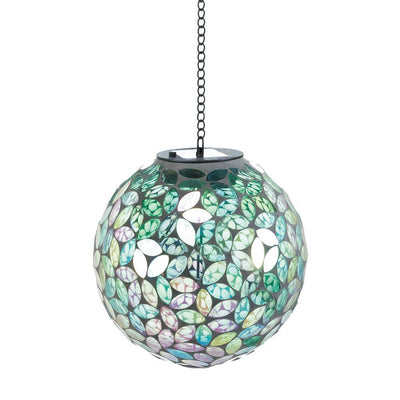 Shades of Green Solar Mosaic Ball - crazydecor