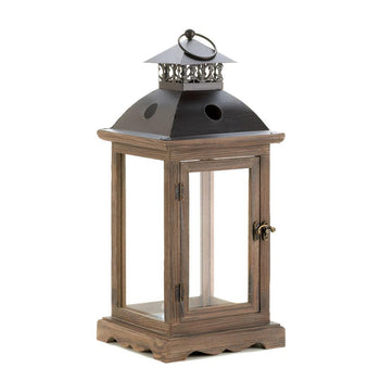 Monticello Wood Lantern (L) - crazydecor