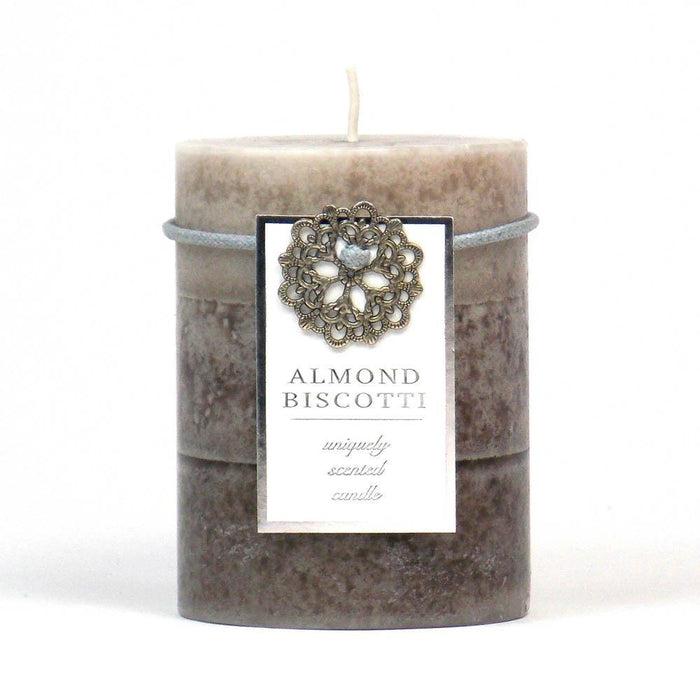 Almond Biscotti Pillar Candle 3X4 - crazydecor