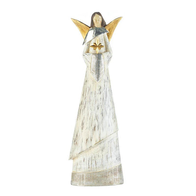 Weathered White Angel Figurine - DreamyDecor