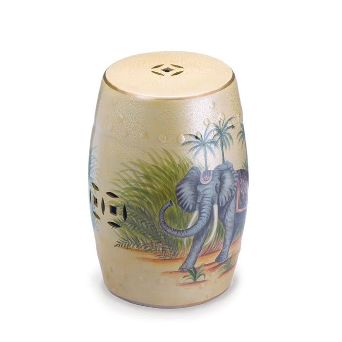 Far East Elephant Ceramic Stool - crazydecor