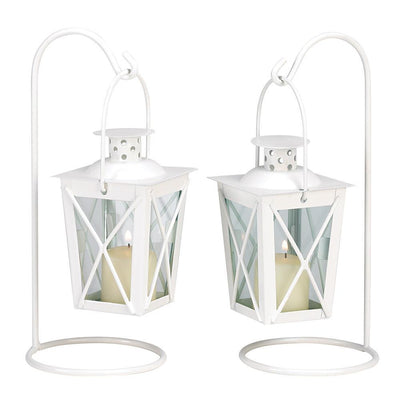 White Railroad Candle Lanterns - DreamyDecor