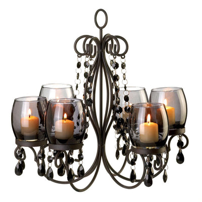 Midnight Elegance Candle Chandelier - crazydecor