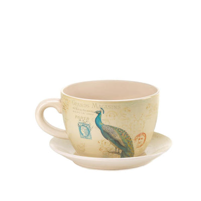 Peacock Teacup Planter - crazydecor