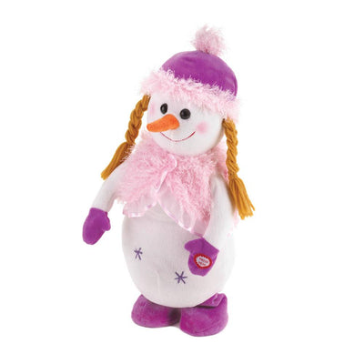 Plush Dancing Snowgirl - crazydecor