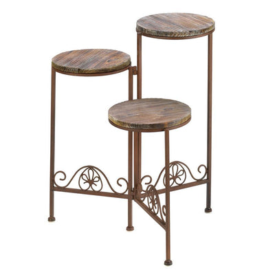 Rustic Triple Planter Stand - crazydecor