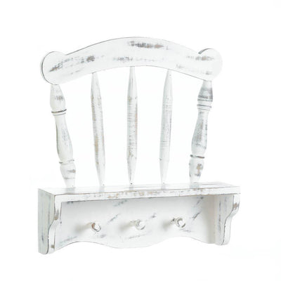 Distressed White Chair Wall Shelf - crazydecor