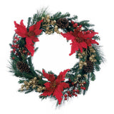 Faux Poinsettia Christmas Wreath - crazydecor