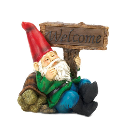 Welcome Gnome Solar Statue - DreamyDecor