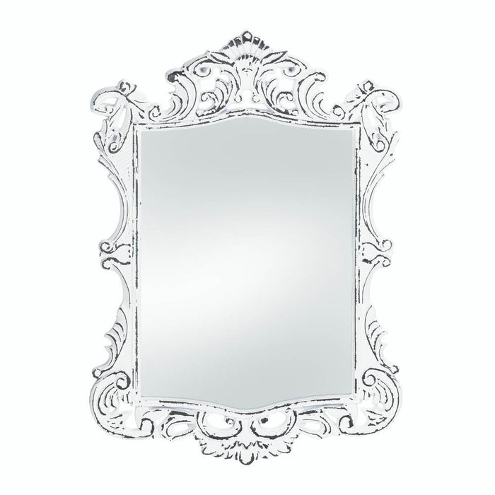 Regal White Distressed Wall Mirror - crazydecor