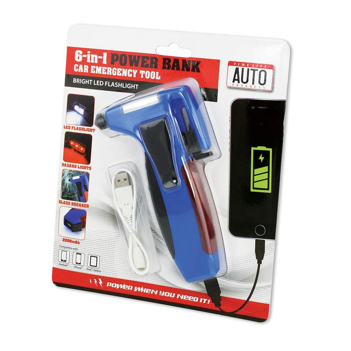 6 In 1 Car Emergency Tool W/Power Bank - crazydecor