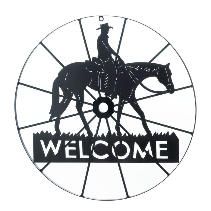 Cowboy Wheel Welcome Sign - crazydecor