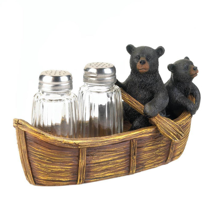 Black Bear Canoe Salt & Pepper Holder - crazydecor