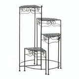 Black 4-Tier Metal Plant Stand - crazydecor