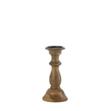 Dominion Turned Wood Candle Holder - crazydecor