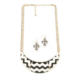 Chevron Necklace & Earrings Set - crazydecor