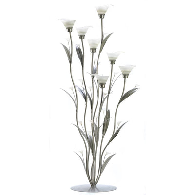 Silver Calla Lily Candle Holder - crazydecor