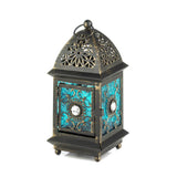 Jeweled Blue Glass Lantern - crazydecor