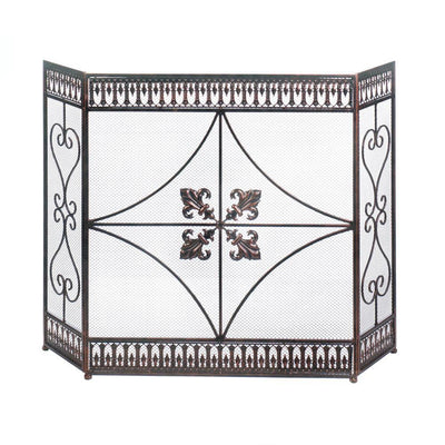 Fleur-De-Lis Fireplace Screen - crazydecor