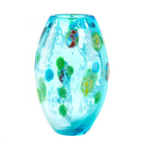 Blue Floral Glass Vase - crazydecor