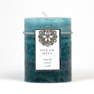 Ocean Mist Pillar Candle 3X4 - crazydecor