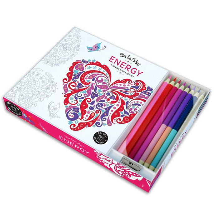 Energy Adult Coloring Book With Pencils - crazydecor