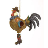 Cowboy Rooster Birdhouse - crazydecor