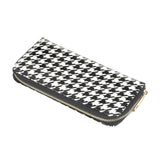 Ladies Houndstooth Zip Wallet - crazydecor