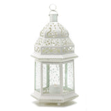 Large White Moroccan Lantern - crazydecor