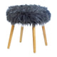 Gray Faux Fur Stool - crazydecor