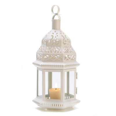 White Moroccan Style Lantern - DreamyDecor