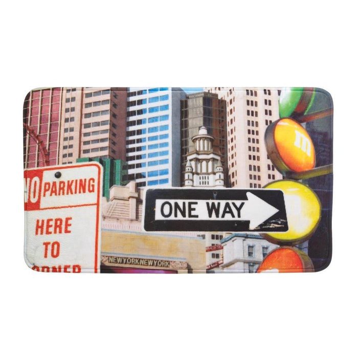 City Traffic Signs Floor Mat - crazydecor