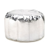 Silver Pouf Ottoman - crazydecor