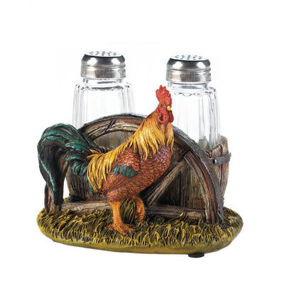 Country Farm Rooster Salt & Pepper Holder - crazydecor