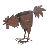 Pecking Rooster Iron Planter - crazydecor