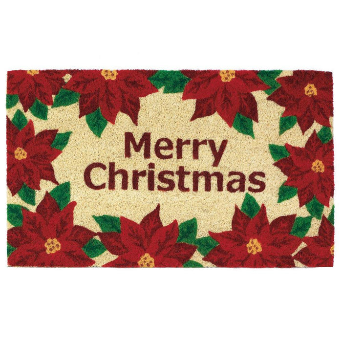 Christmas Poinsettias Welcome Mat - crazydecor