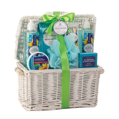 Blueberry & Sunflower Spa Basket - crazydecor