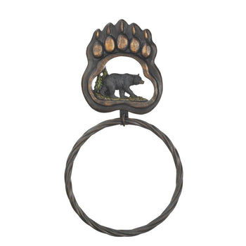 Black Bear Paw Towel Ring - crazydecor