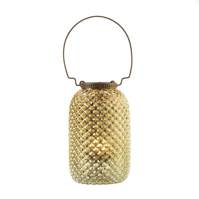 Golden Diamond Candle Lantern - crazydecor