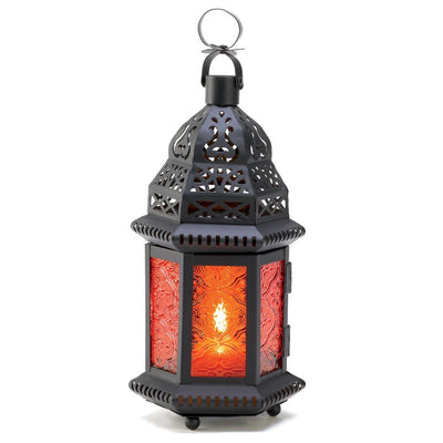 Amber Moroccan Candle Lantern - crazydecor