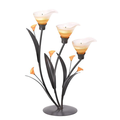 Amber Lilies Tealight Holder - crazydecor