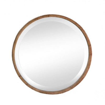 Wood Frame Round Wall Mirror - DreamyDecor