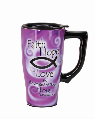 Faith Hope And Love Travel Mug - crazydecor