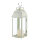 Distressed Ivory Candle Lantern - crazydecor