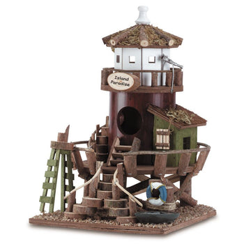 Island Paradise Wood Bird House - crazydecor