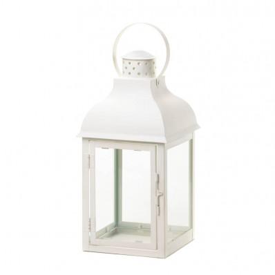 Large White Gable Lantern - crazydecor